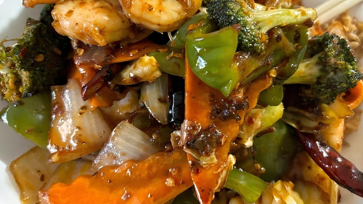 Kung Pao Shrimp Dinner.