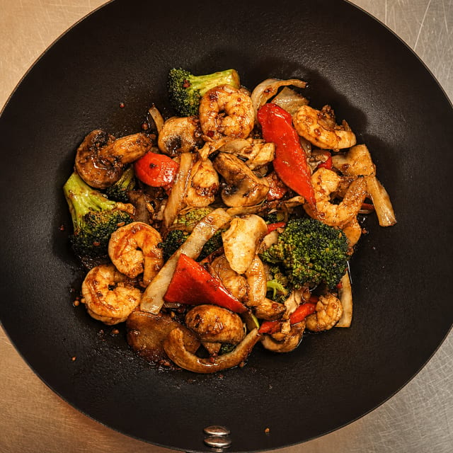 Shrimp with Vegetables Dinner.