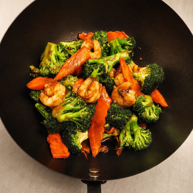 Shrimp with Broccoli Dinner.